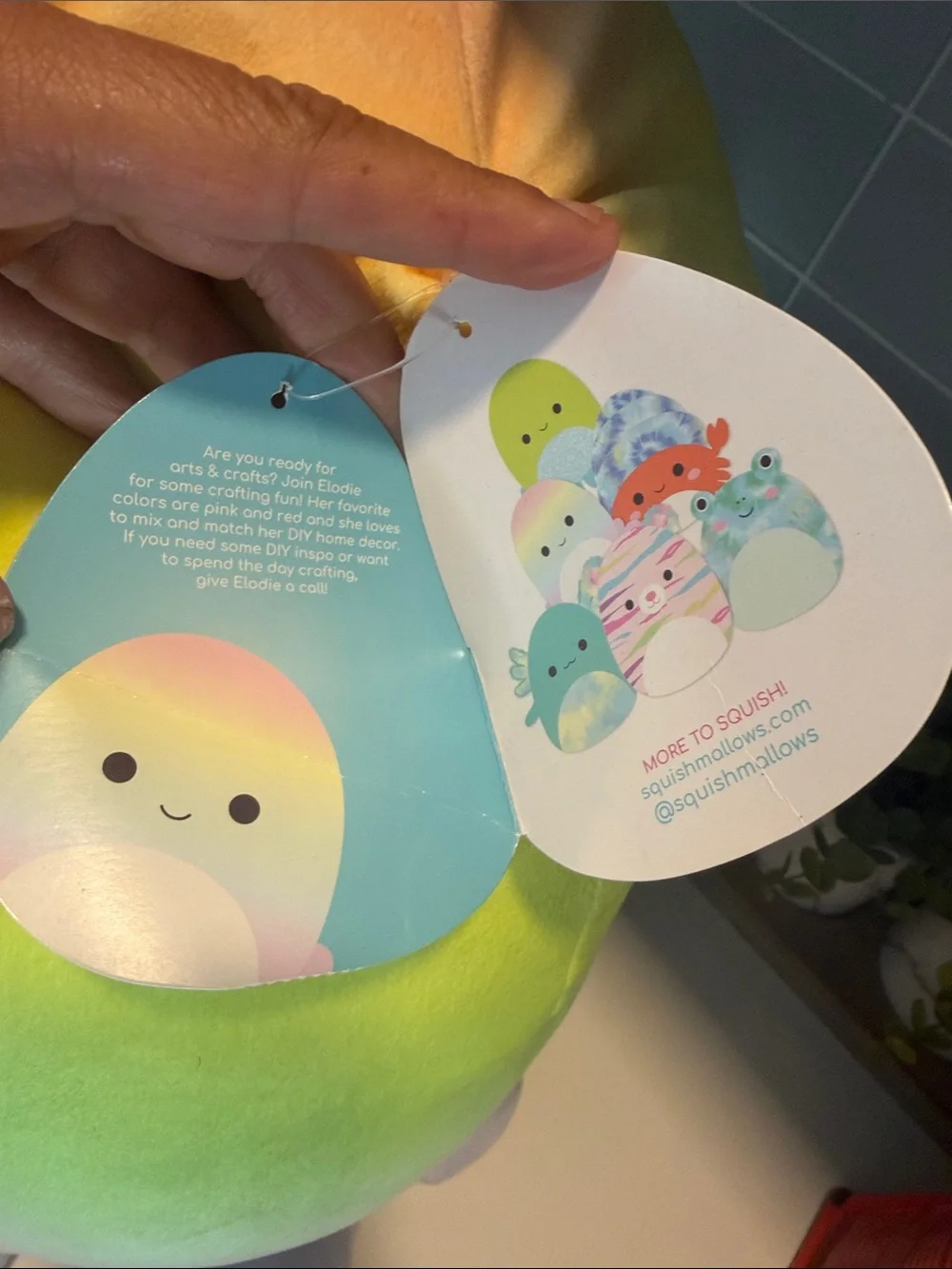 Squishmallows Elodie Plush Octopus in Yellow and Green Gradient